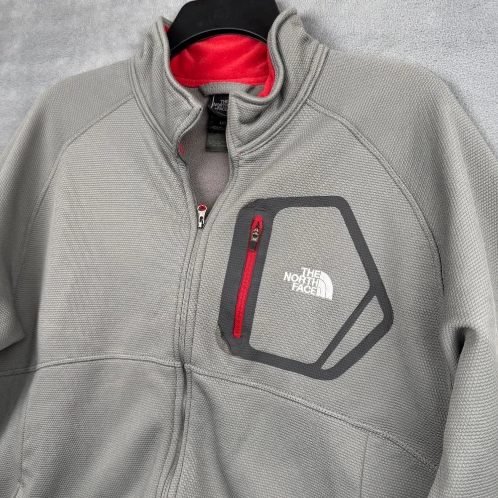 The North Face Mens Gray Fleece Jacket TKA 100 Full Zip‎ Size Large